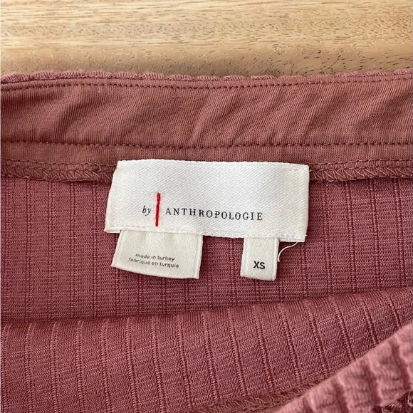 Anthropologie Textured Mauve Lace-Up Mini Skirt - Picture 5 of 8